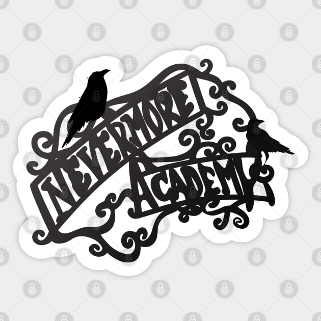 Crows at the gate of nevermore academy Sticker by FunartsbyM